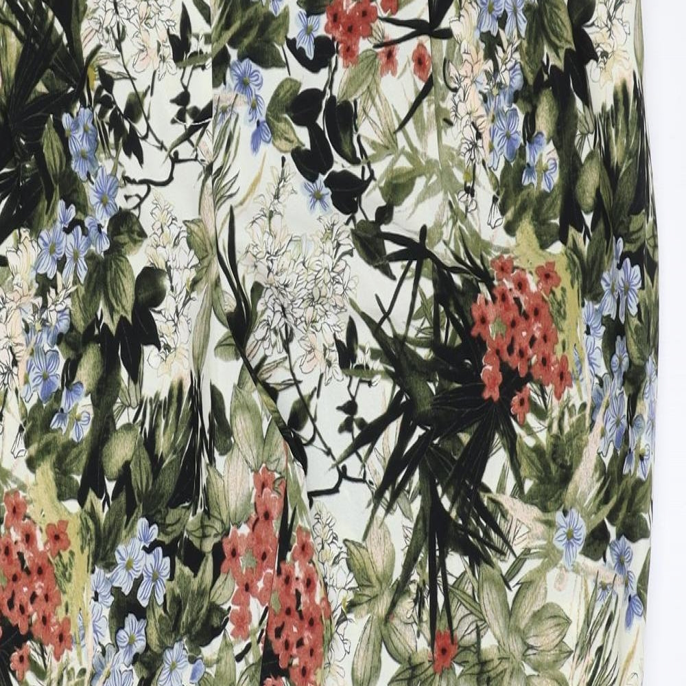 Adrienne Vittadini Womens Multicoloured Geometric Polyester Cropped Trousers Size XL Regular