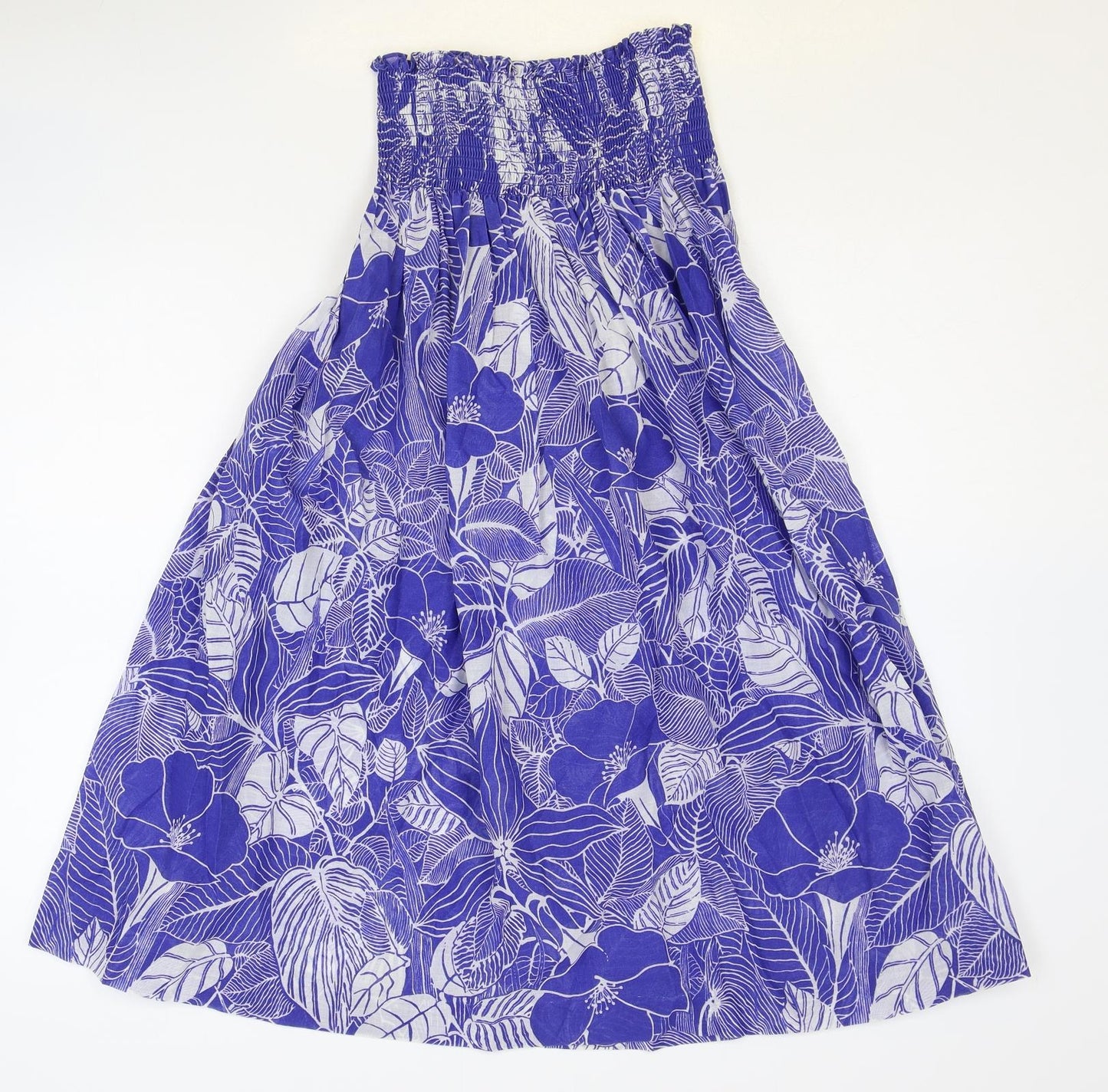 Marks and Spencer Womens Blue Floral Polyester Maxi Skirt Size 10