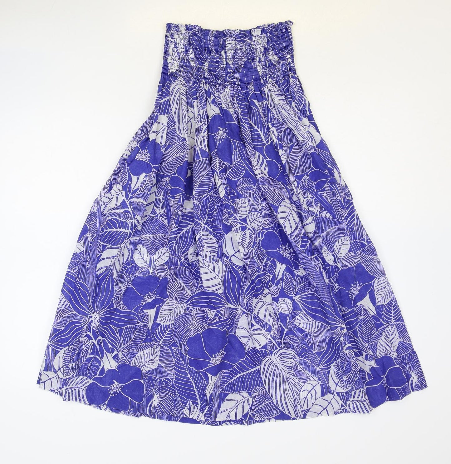 Marks and Spencer Womens Blue Floral Polyester Maxi Skirt Size 10