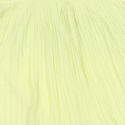 Marie Claire Womens Yellow Polyester Basic Button-Up Size XS Round Neck