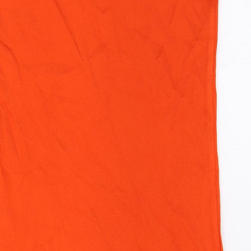 Primark Womens Orange Viscose Bodycon Size S Scoop Neck Pullover