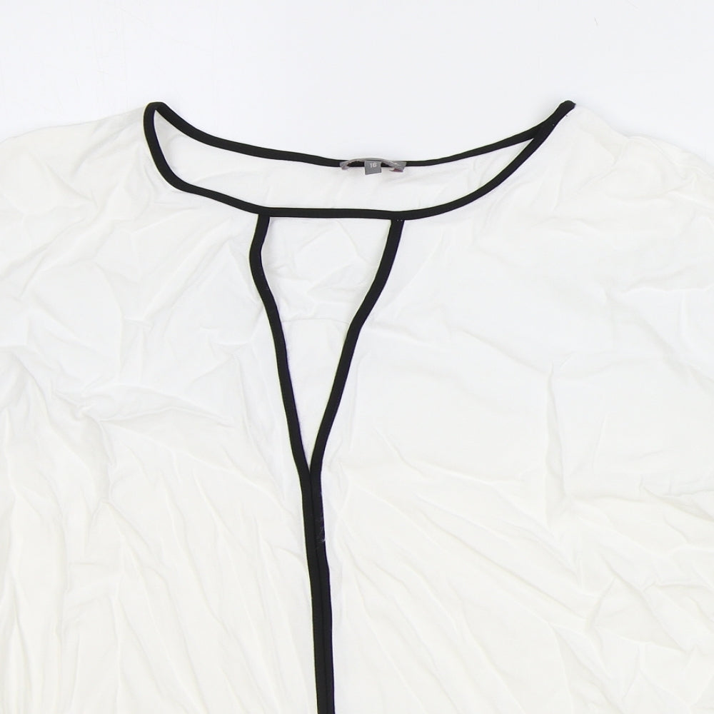 Phase Eight Womens White Polyester Basic T-Shirt Size 6 Boat Neck
