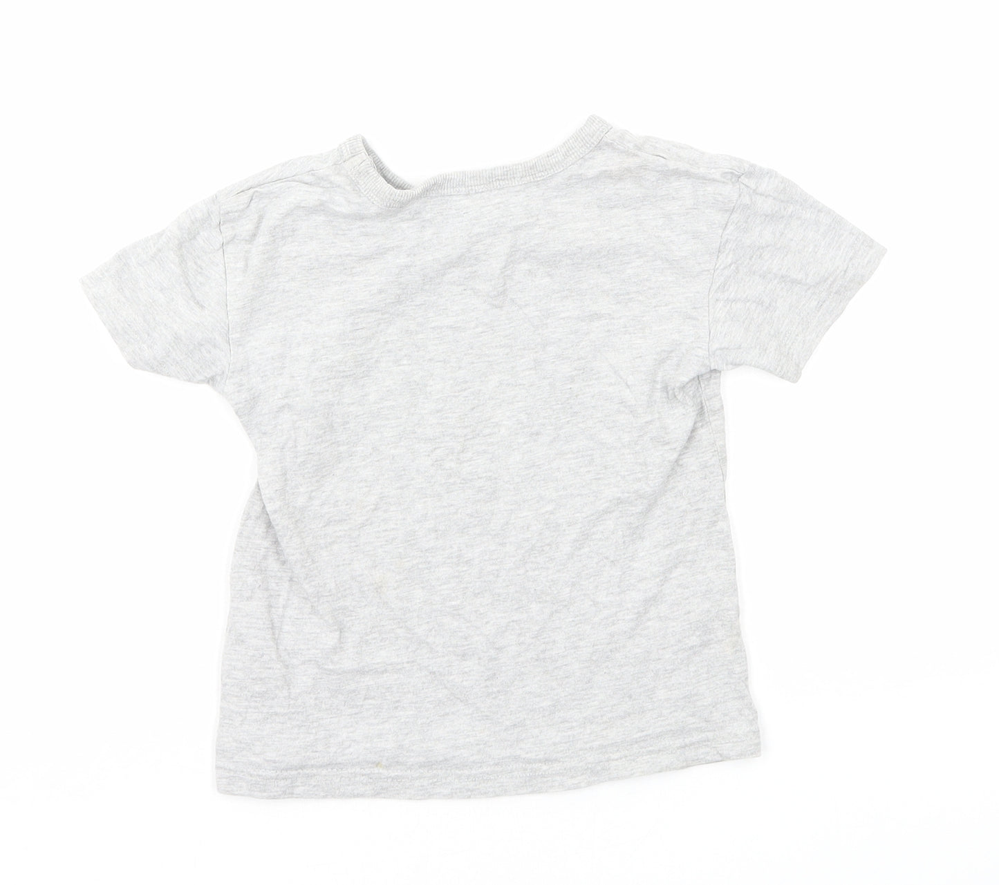 George Boys Grey Cotton Basic T-Shirt Size 3-4 Years Round Neck Pullover - Coolest Kid