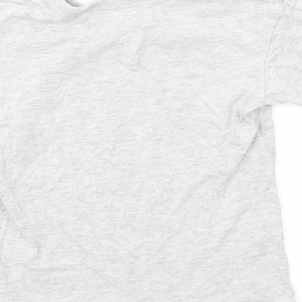 George Boys Grey Cotton Basic T-Shirt Size 3-4 Years Round Neck Pullover - Coolest Kid