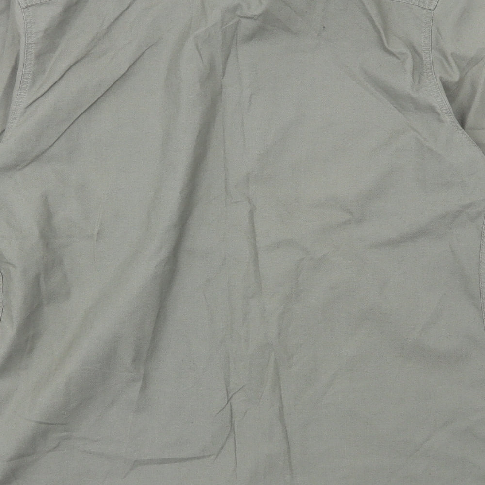 River Island Mens Green Cotton Button-Up Size M Collared Button