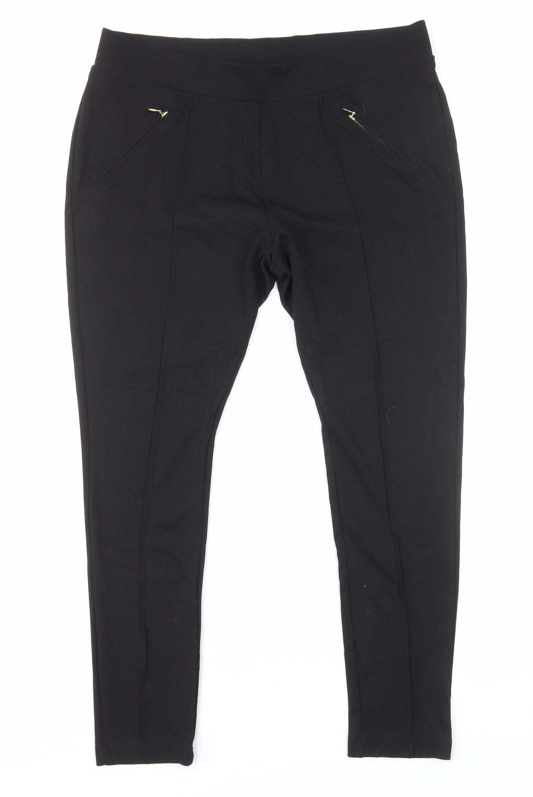 Papaya Womens Black Cotton Trousers Size 18 Regular