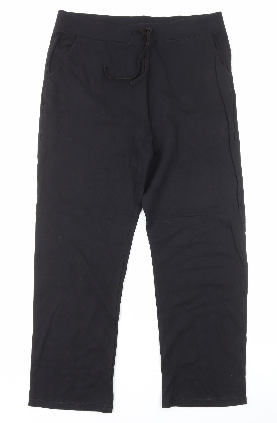 Papaya Womens Black Cotton Jogger Trousers Size L Regular