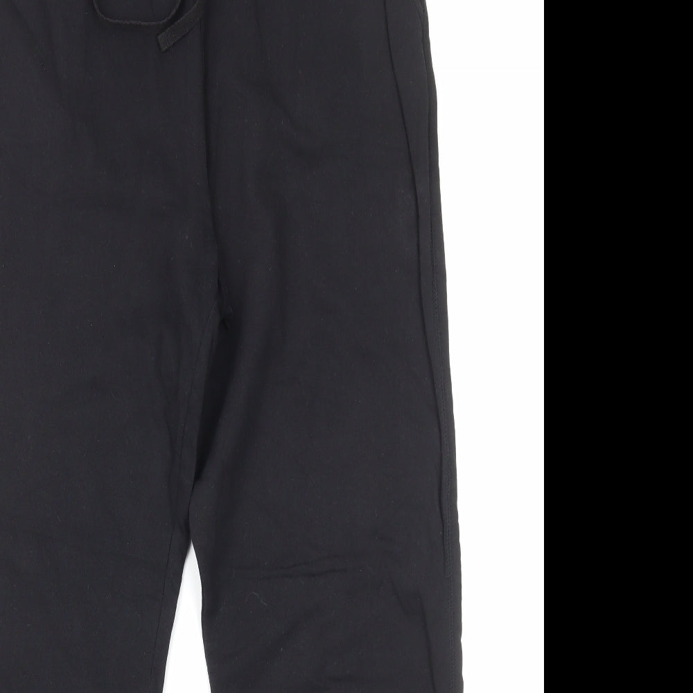 Papaya Womens Black Cotton Jogger Trousers Size L Regular