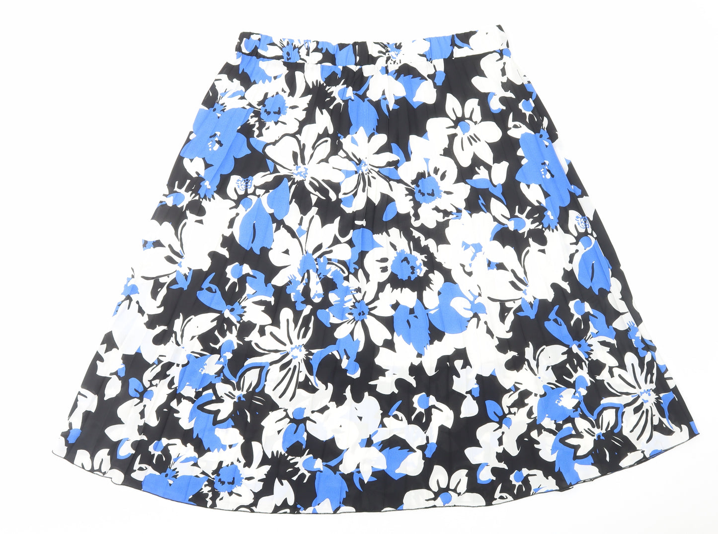 TU Womens Blue Floral Polyester Swing Skirt Size 18