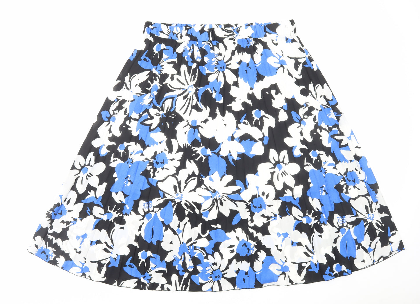 TU Womens Blue Floral Polyester Swing Skirt Size 18