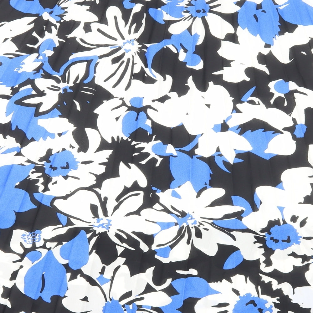 TU Womens Blue Floral Polyester Swing Skirt Size 18