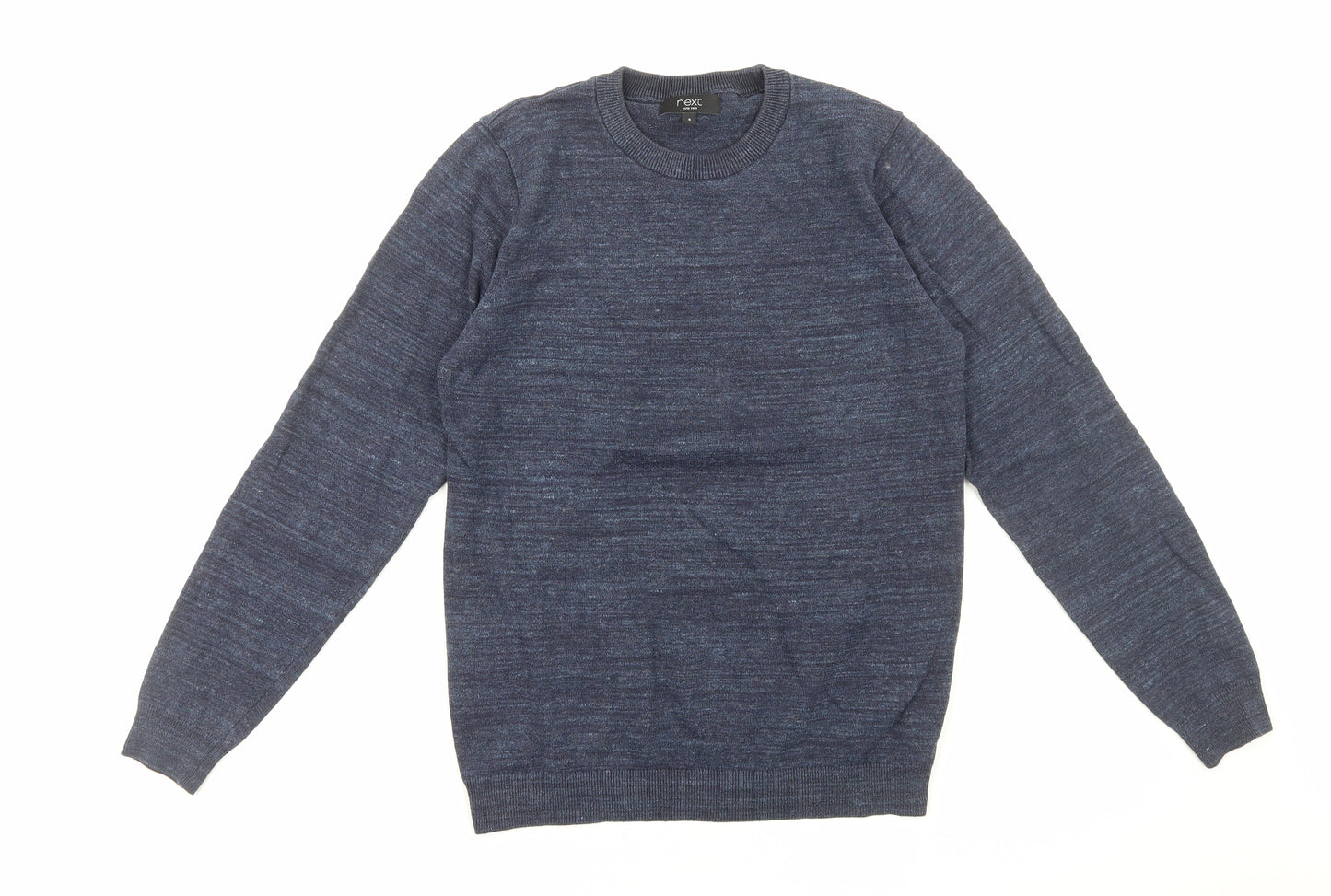 NEXT Mens Blue Round Neck Cotton Pullover Jumper Size S