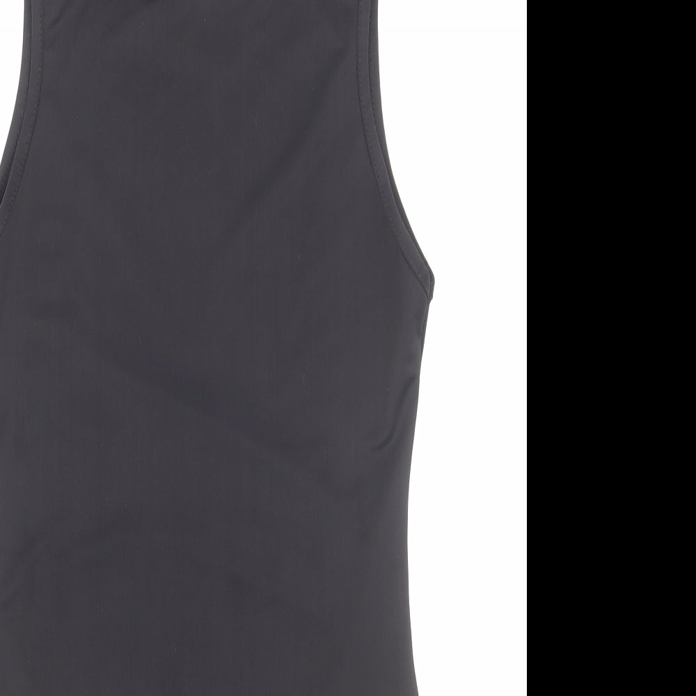 PRETTYLITTLETHING Womens Black Polyester Bodysuit One-Piece Size 8 Snap