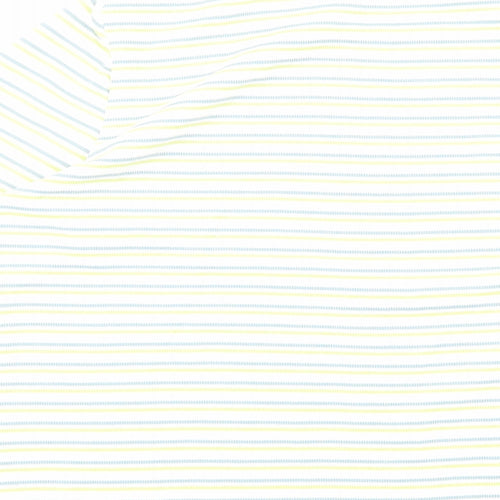 Bonmarché Womens Green Striped Cotton Basic T-Shirt Size 16 Round Neck