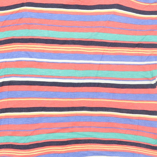 Monsoon Womens Multicoloured Striped Viscose Basic T-Shirt Size 14 Scoop Neck