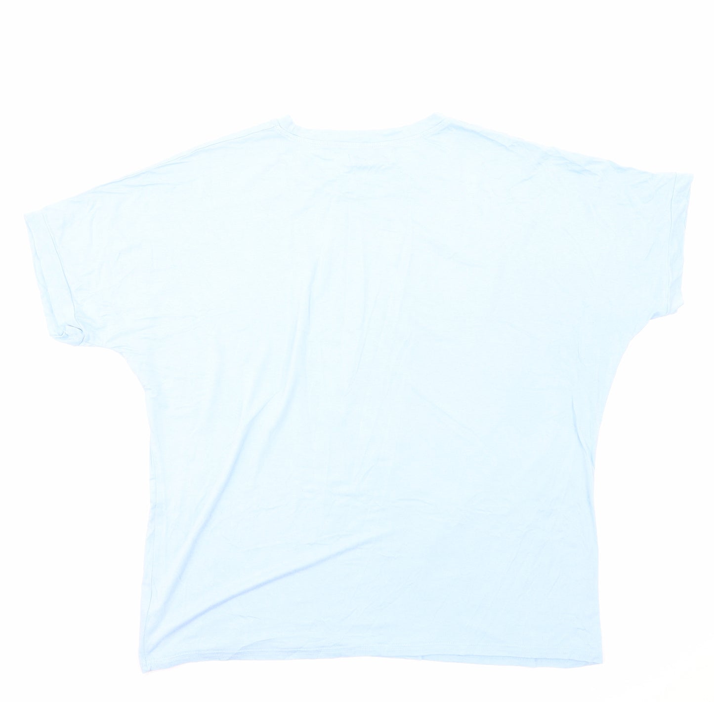 Paramour Womens Blue Viscose Basic T-Shirt Size M Scoop Neck
