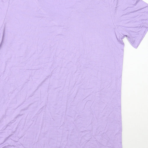 Ruth Langsford Womens Purple Viscose Basic T-Shirt Size XS V-Neck