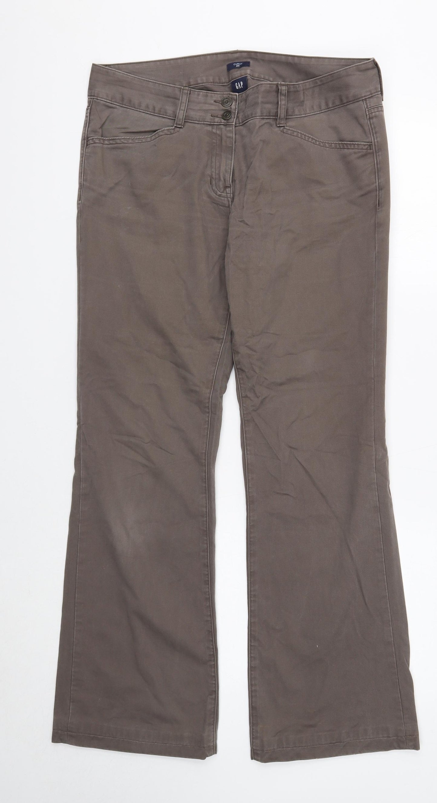 Gap Womens Brown Cotton Bootcut Jeans Size 14 Regular Zip