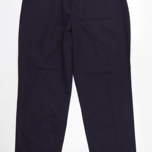 Double TWO Mens Blue Polyester Dress Pants Trousers Size 38 in Regular Zip