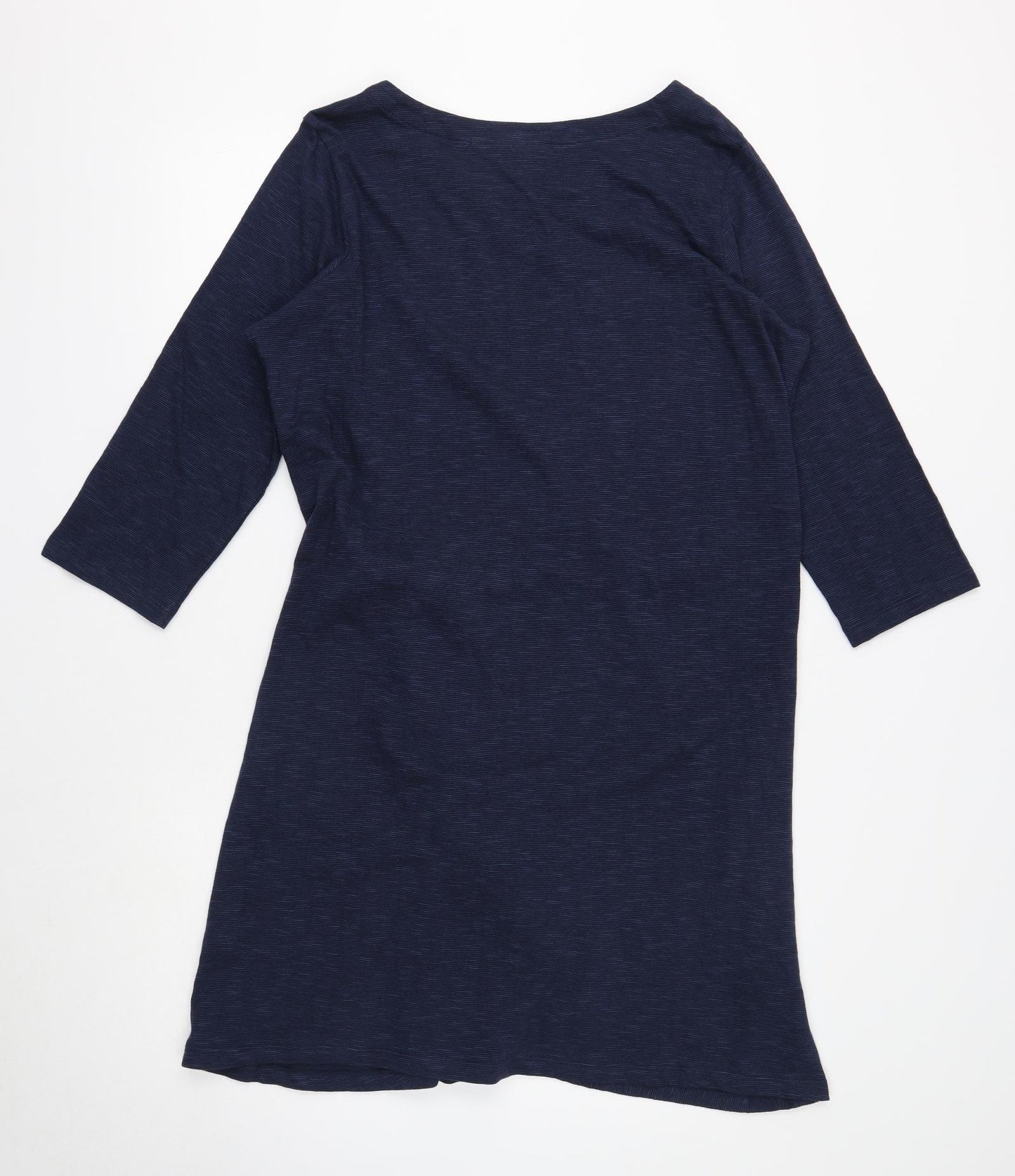 Fat Face Womens Blue Cotton A-Line Size 16 Boat Neck Pullover