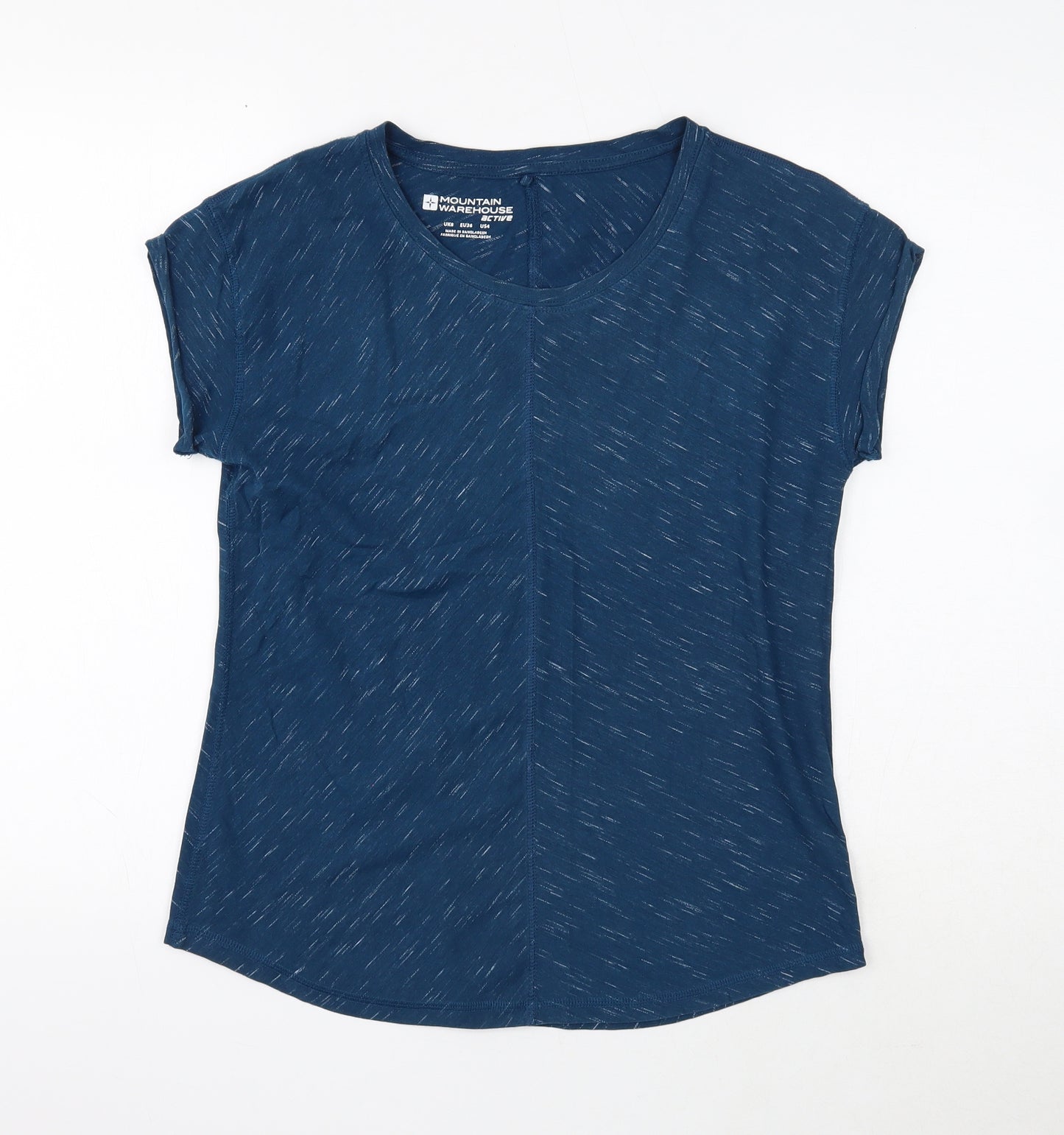 Mountain Warehouse Womens Blue Cotton Basic T-Shirt Size 8 Round Neck Pullover