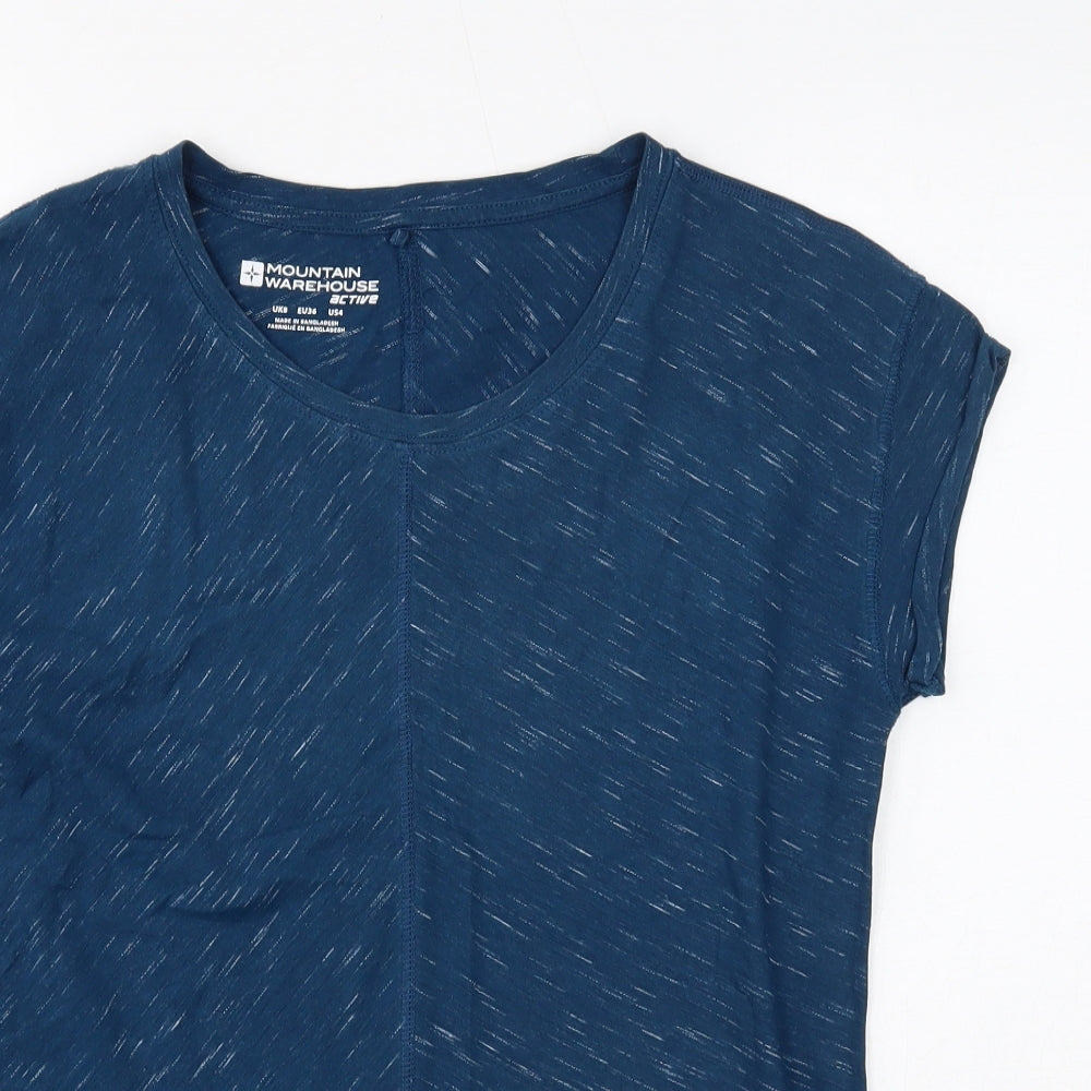 Mountain Warehouse Womens Blue Cotton Basic T-Shirt Size 8 Round Neck Pullover