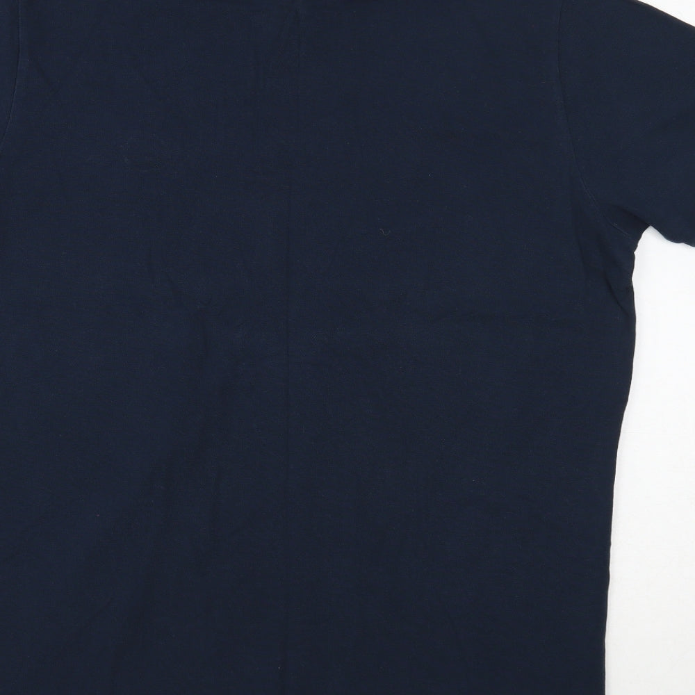 Enrico Coveri Mens Blue Cotton Polo Size 2XL Collared Button
