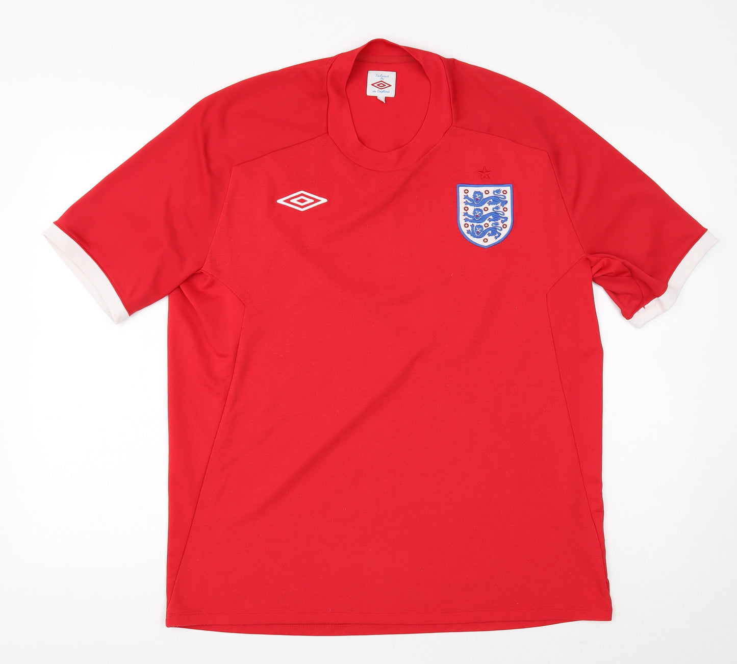 Umbro Womens Red Polyester Basic T-Shirt Size 18 Round Neck - England Football