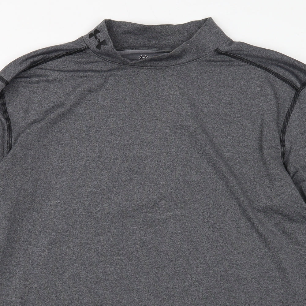 Under armour Mens Grey Polyester Pullover Casual Size 2XL High Neck Pullover