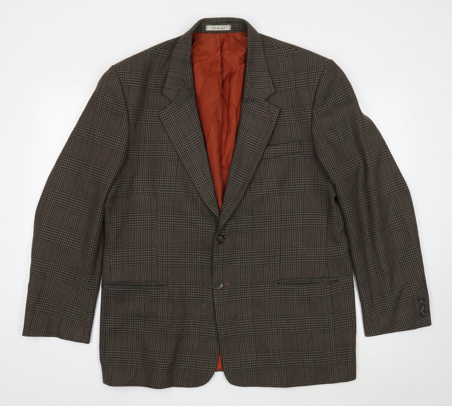 Berkertex Mens Multicoloured Plaid Polyester Jacket Blazer Size 44