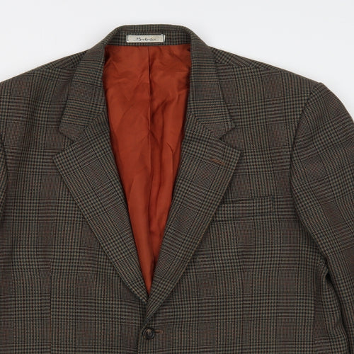 Berkertex Mens Multicoloured Plaid Polyester Jacket Blazer Size 44