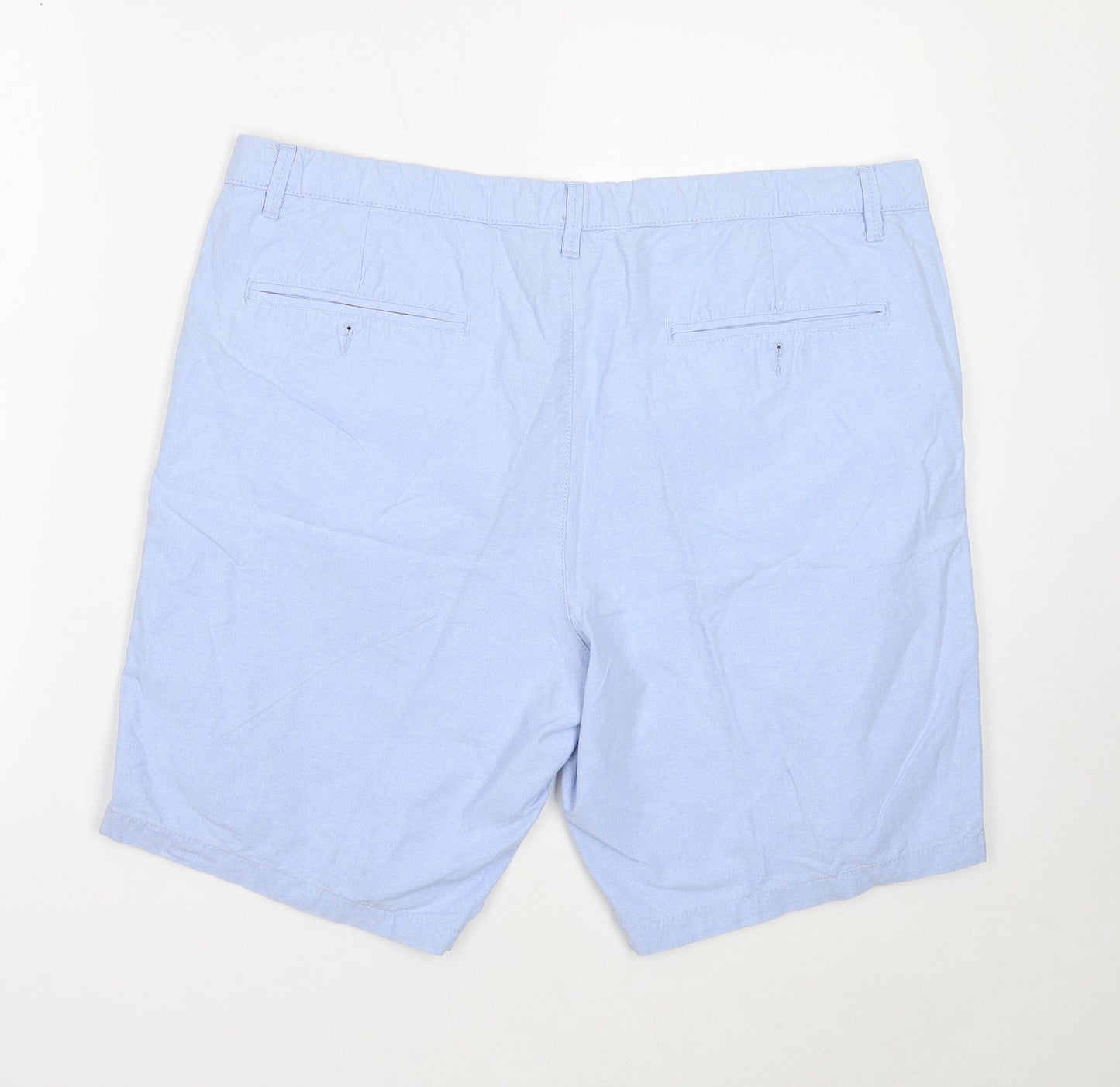TU Mens Blue Cotton Chino Shorts Size 38 in Regular Zip