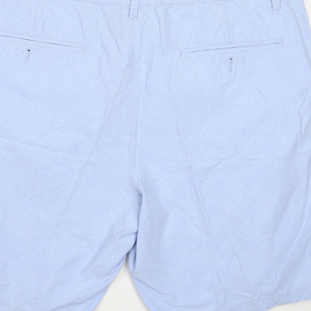 TU Mens Blue Cotton Chino Shorts Size 38 in Regular Zip