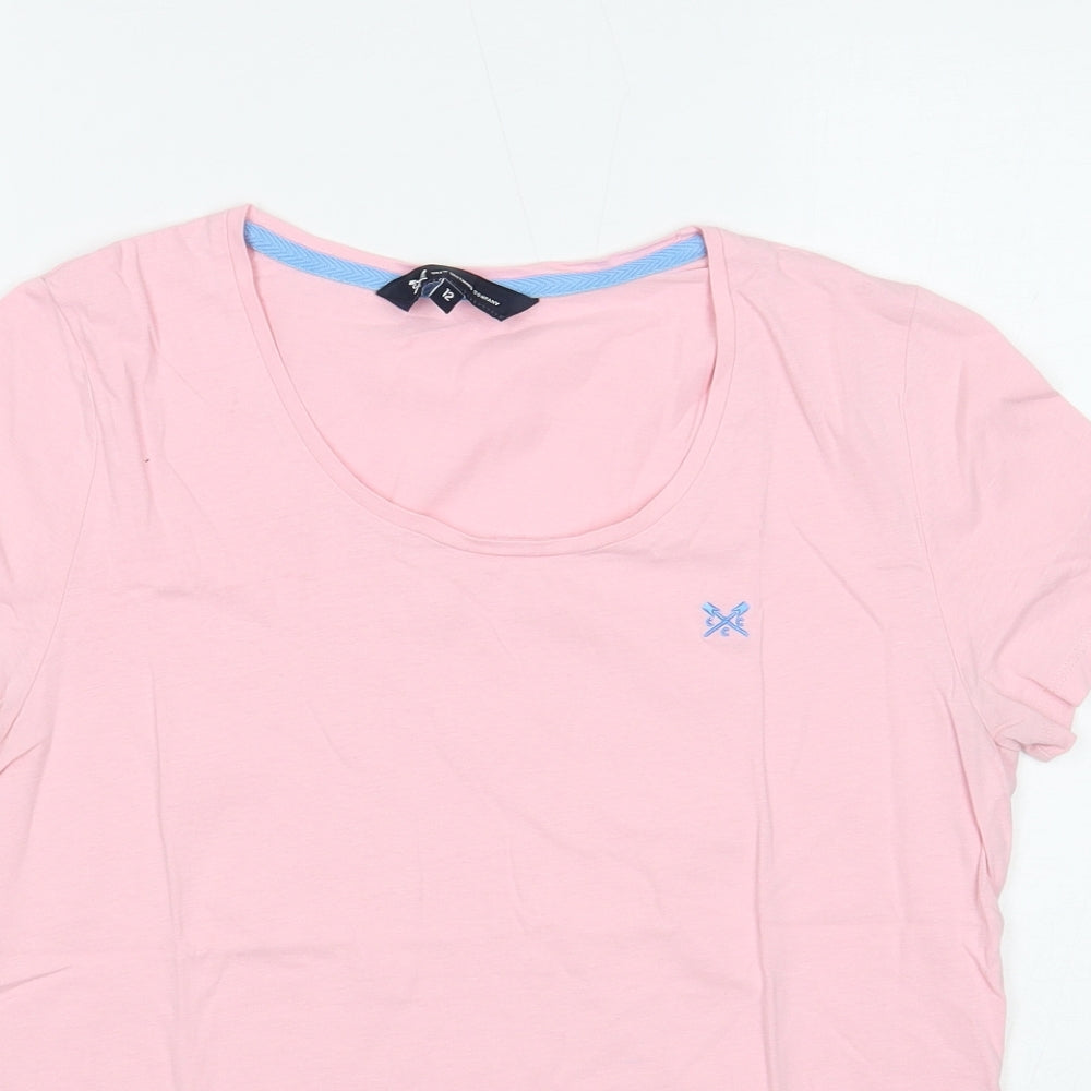 Crew Clothing Womens Pink Cotton Basic T-Shirt Size 12 Round Neck