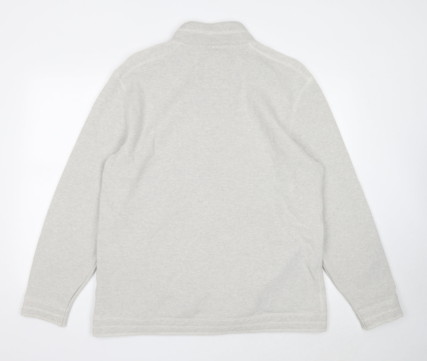Boston Crew Mens Ivory Cotton Henley Sweatshirt Size XL