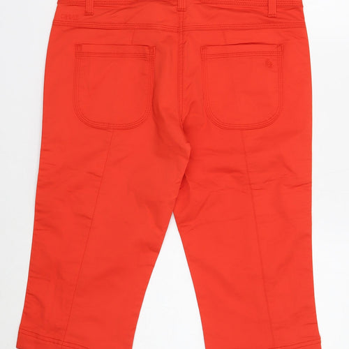 Casall Womens Red Polyamide Cropped Trousers Size 12 Regular Zip