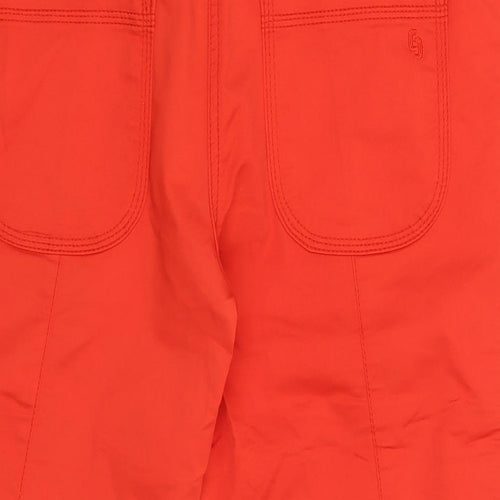 Casall Womens Red Polyamide Cropped Trousers Size 12 Regular Zip