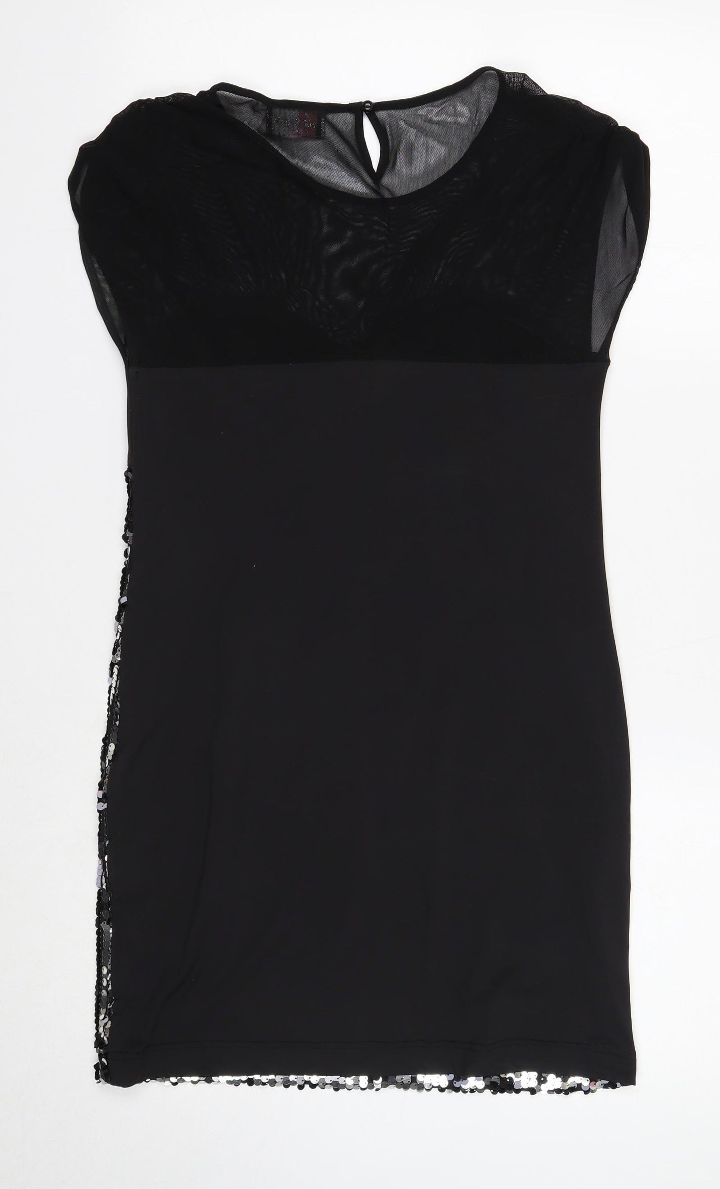 Lipsy London Womens Black Polyester Shift Size 10 Scoop Neck Pullover