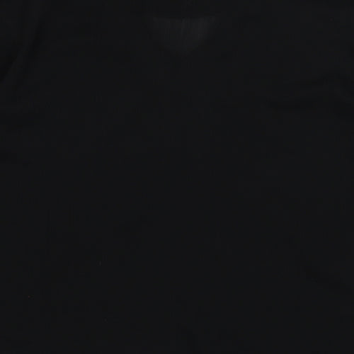 Deus Womens Black Geometric Viscose Basic Blouse Size M V-Neck