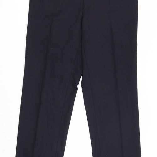 Preworn Mens Blue Polyester Dress Pants Trousers Size 36 in L32 in Regular Zip