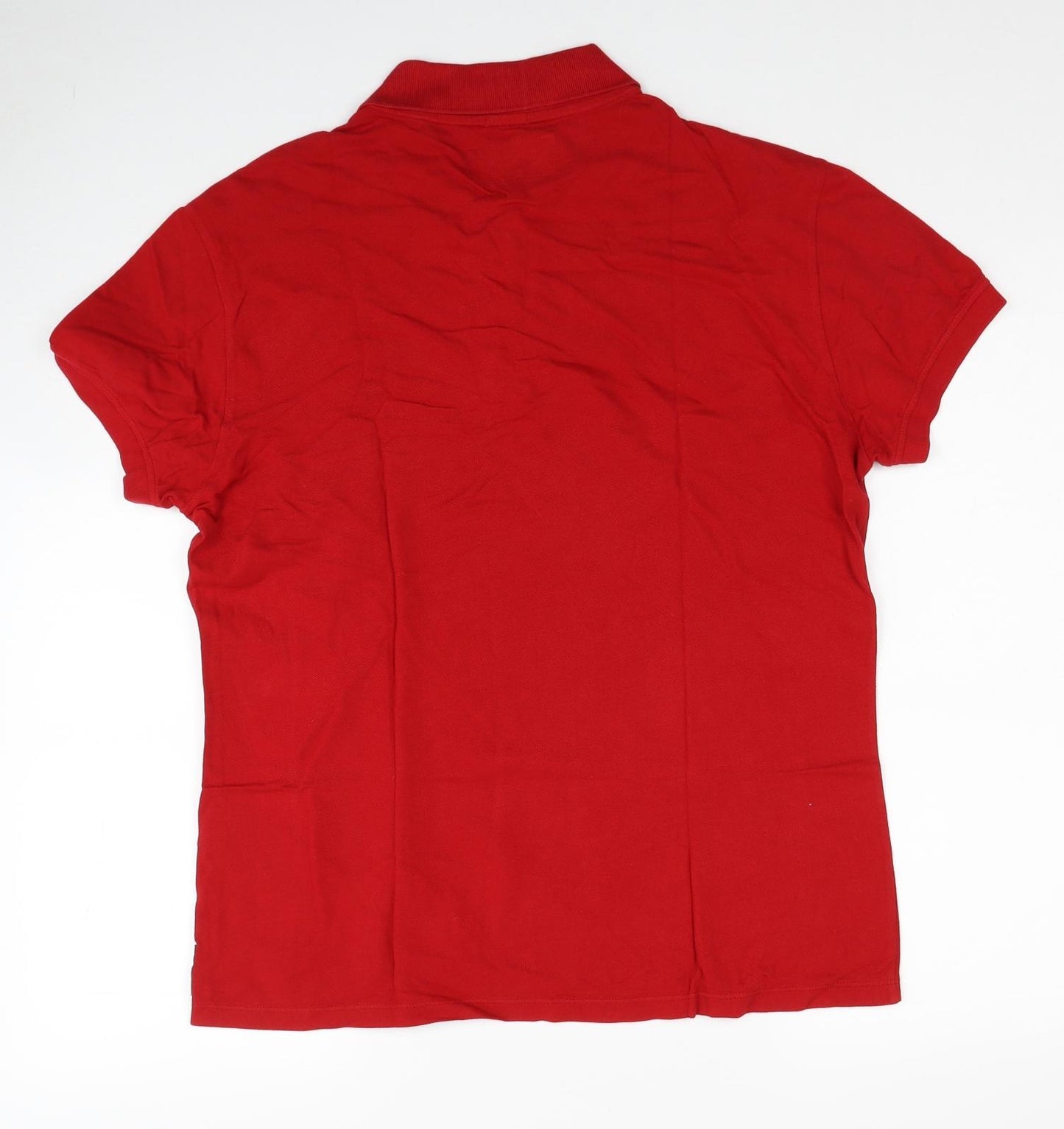 Armani Jeans Mens Red Cotton Polo Size L Collared Pullover