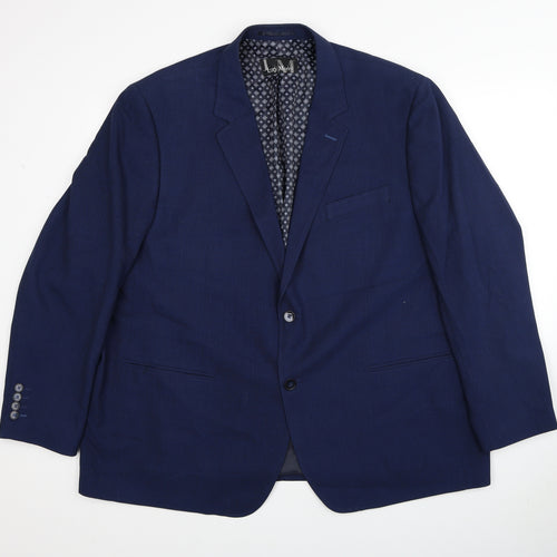 Luigi Morini Mens Blue Polyester Jacket Blazer Size 48