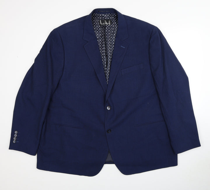 Luigi Morini Mens Blue Polyester Jacket Blazer Size 48