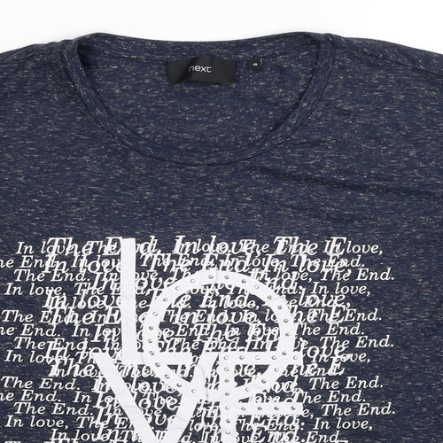 NEXT Womens Blue Polyester Basic T-Shirt Size 10 Round Neck