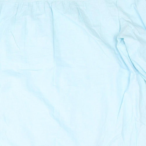Bonmarché Womens Blue Linen Basic Blouse Size 14 V-Neck