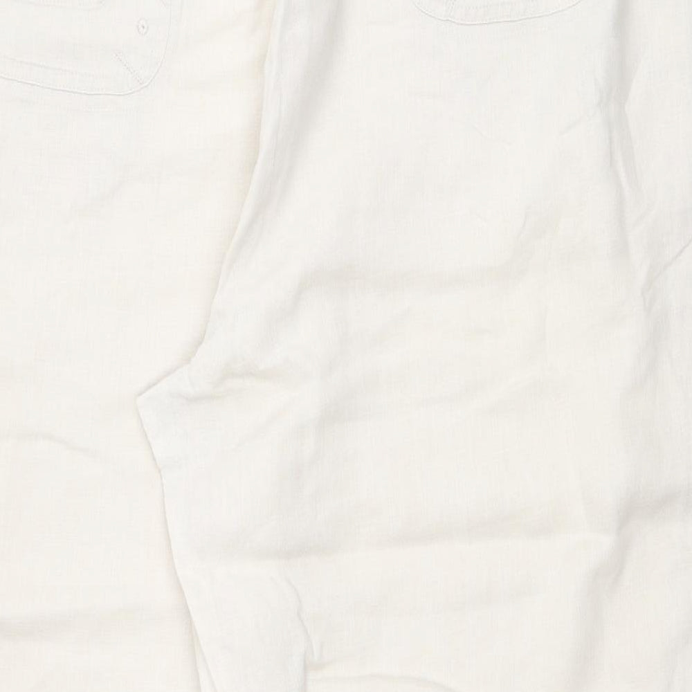 Ann Harvey Womens Beige Linen Jogger Trousers Size 22 Regular Drawstring
