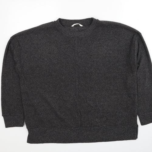 TU Womens Grey Round Neck Polyester Pullover Jumper Size 14