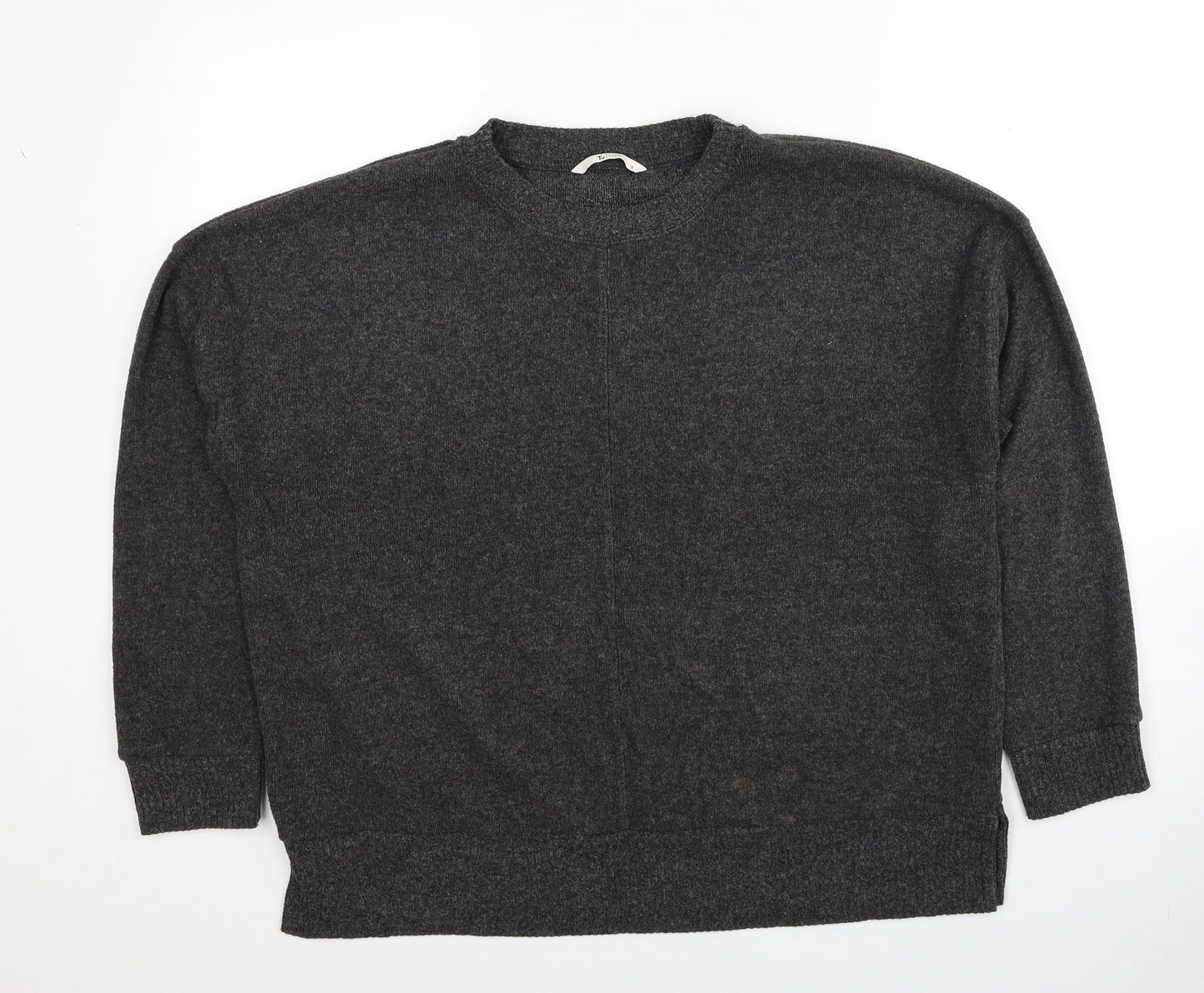 TU Womens Grey Round Neck Polyester Pullover Jumper Size 14