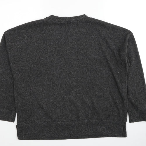 TU Womens Grey Round Neck Polyester Pullover Jumper Size 14