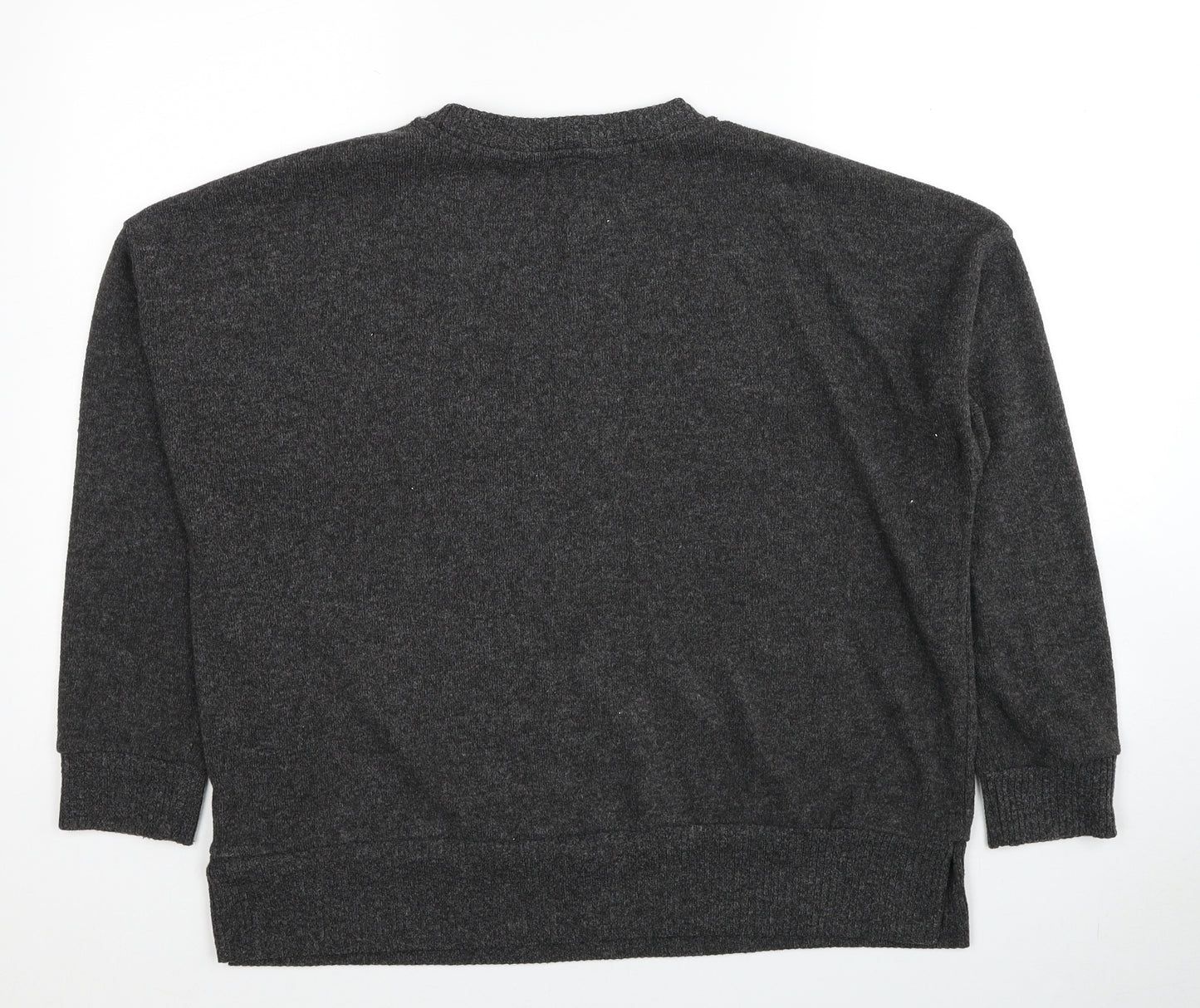 TU Womens Grey Round Neck Polyester Pullover Jumper Size 14